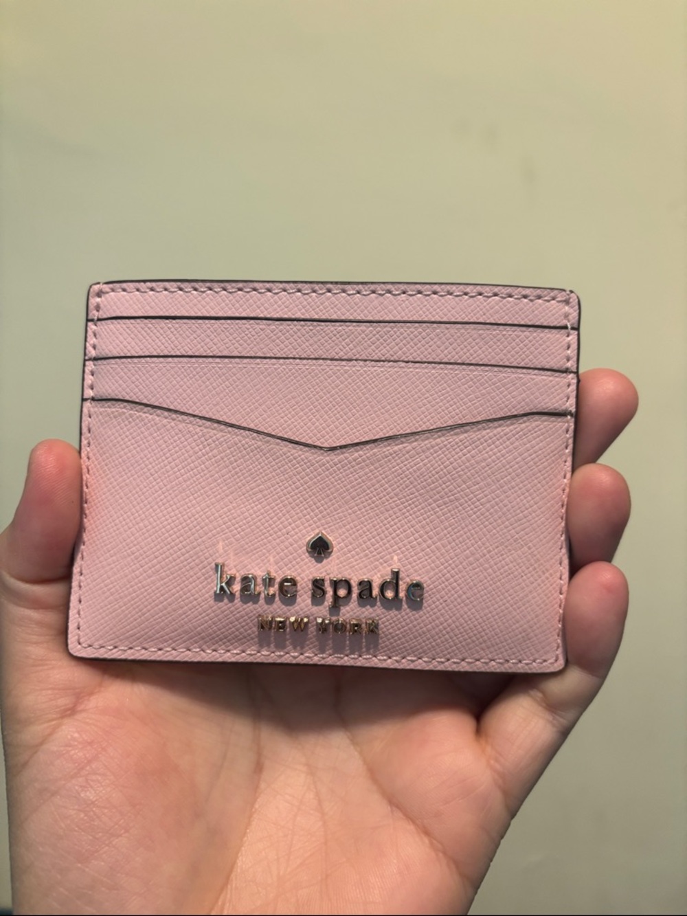 kate spade Light Pink Saffiano Leather Card Holder